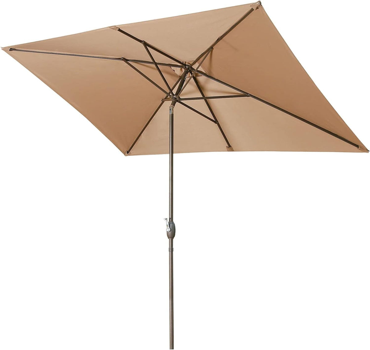 RoyalCraft 6.5 x 10 Ft Rectangular Patio Umbrella Aluminum Pole, Outdoor Table Market Umbrella with Crank, 6 Steel Ribs, Polyester Canopy, Light Blue