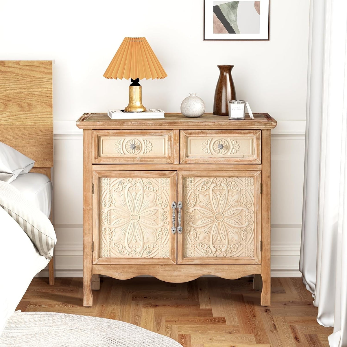 RoyalCraft Storage Cabinet with Drawers and Doors, Kitchen Sideboard Cabinet, Accent Buffet Server Cabinet, Wood Cabinet Organizer for Hallway, Dining Room, Living Room