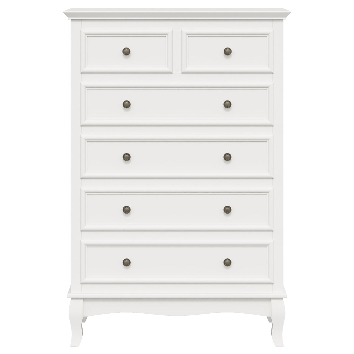 RoyalCraft White 6 Drawer Dresser, Large Storage Chest with Ball Bearing Slide, Wide Chest of Drawers, Modern Wood Dresser for Bedroom, Living Room, Hallway, Entryway, White