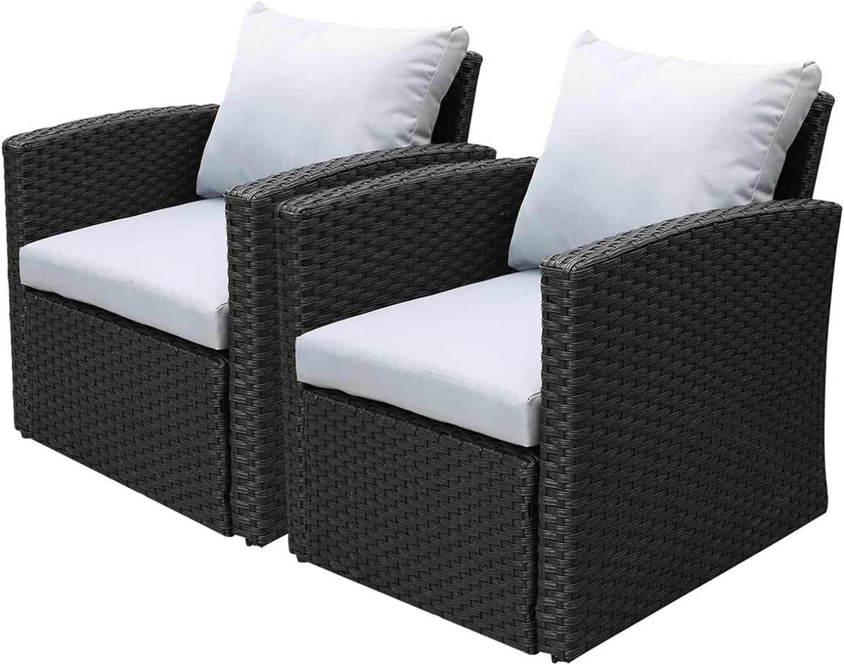 Royalcraft 2 Piece Patio Wicker Armchairs, All Weather Outdoor Rattan Chair Patio Furniture Set