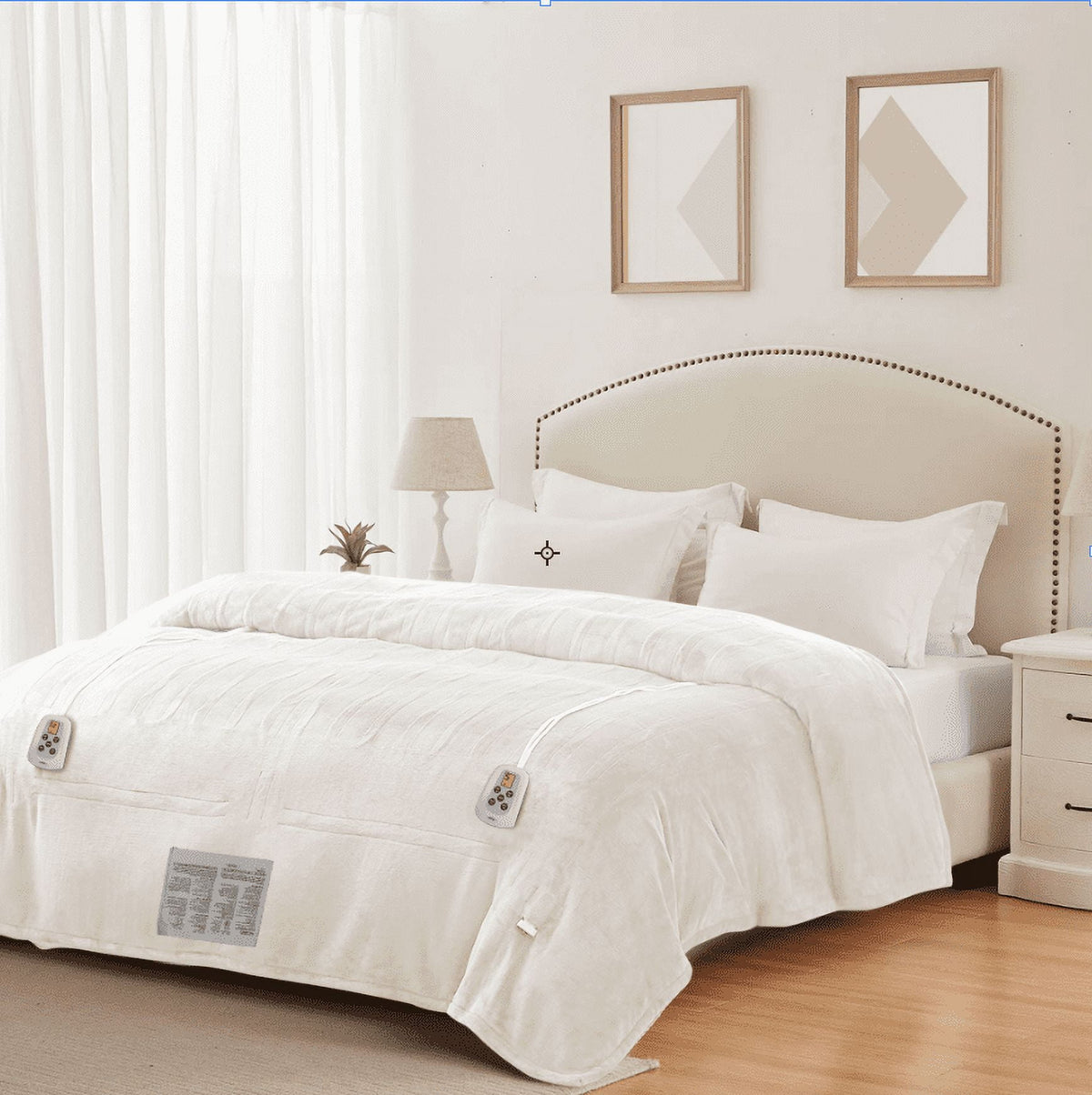 Royalcraft Electric Blanket King Size with Dual Control, 10 Heating Levels& 12 hours Auto-off, Overheat Protection, White