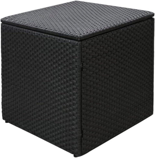 Royalcraft Outdoor Deck Storage Box, Waterproof Outside Patio Rattan Wicker Storage Bin Container with Liner, Large Box for Cushions, Pool Toys and Garden Tools