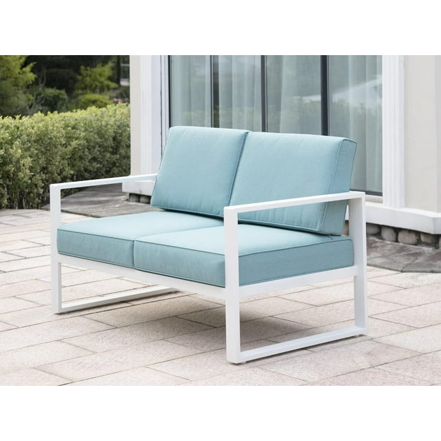 Royalcraft Aluminum Patio Furniture Set, All-Weather 7 Pieces Outdoor Couch Conversation Set Modern Metal Outdoor Sectional Sofa with Ottomans and Coffee Table