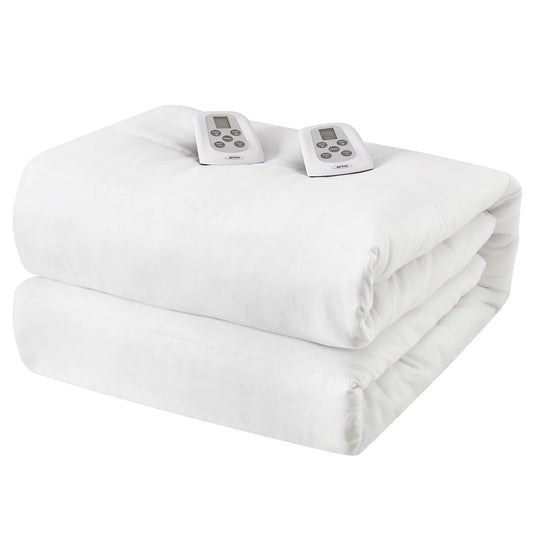 Royalcraft Queen Size Heated Mattress, Electric Bed Mattress Pad with 12-Hour Timer & 10 Heat Settings, Full Bed Warmer with Dual Controller, Machine Washable, 60in  x 80in