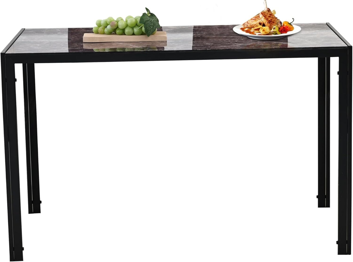 Superjoe 47" Dining Table for 2-4People,  Industrial Glass Style Apartment Dinning Room Dinette Tables for Eating Dinner，Brown
