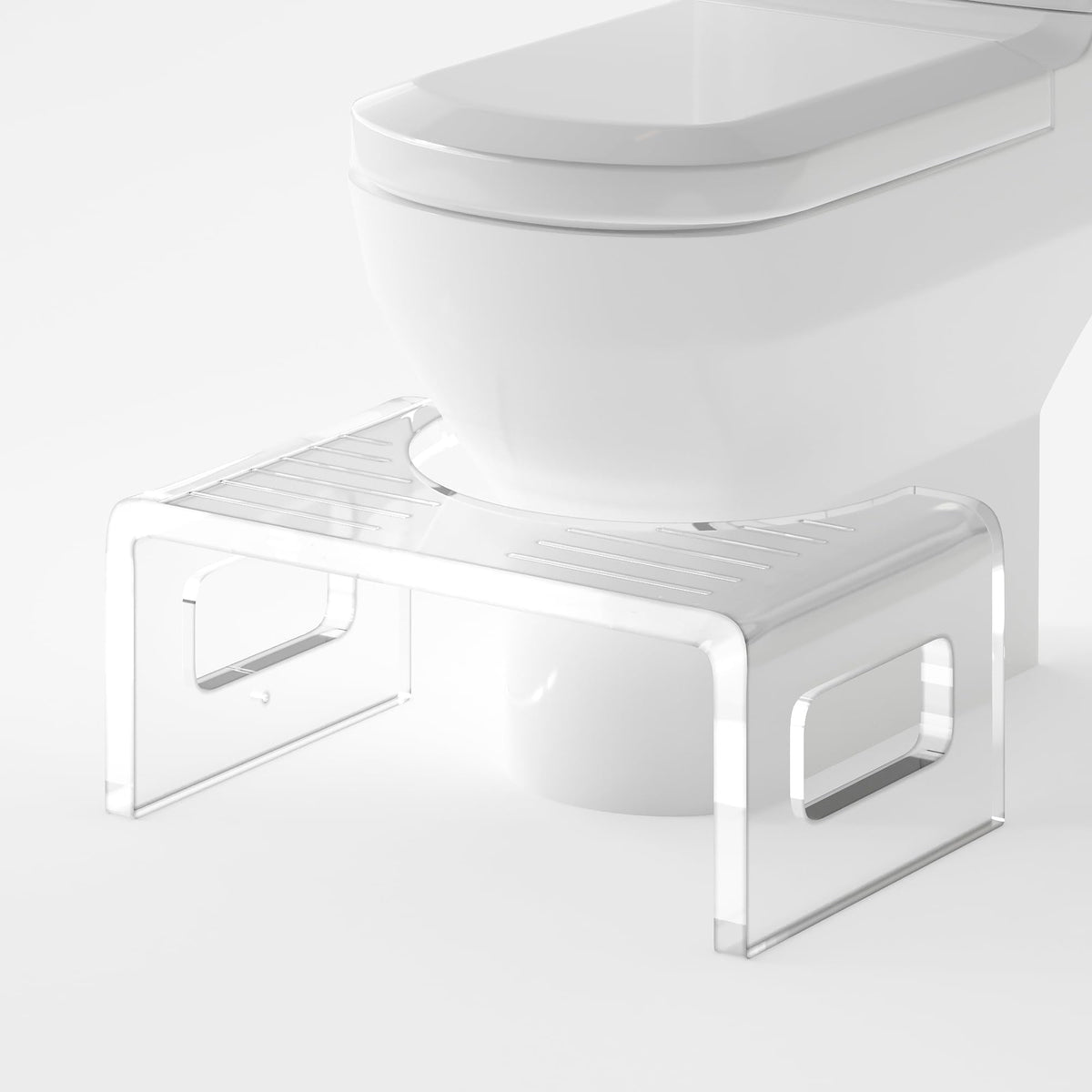 Superjoe Toilet Poop Stool, 7" Height Squatting Poop Foot Stool, Arcylic Portable Bathroom Non-Slip Potty Step Stool, Stable Healthy Toilet Assistance Step Stool for Children & Adults