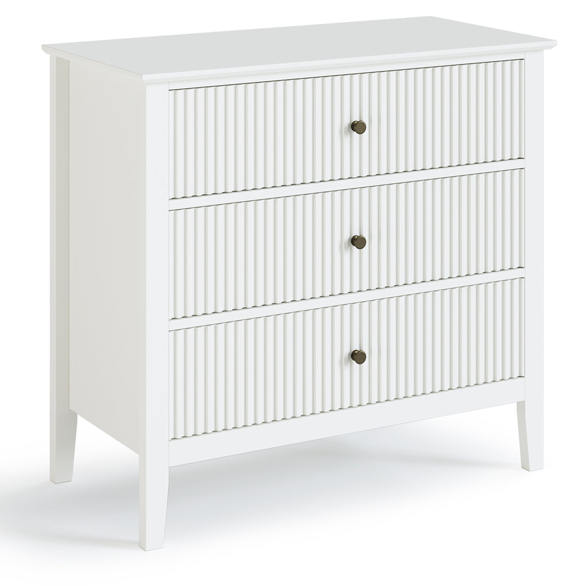 Royalcraft Large Dresser for Bedroom, Modern 3 Drawer Dresser with Silent Slide Drawers, White Chest of Drawers, Wooden Storage Closet Organizer, Small Dresser for Living Room, Nursery, Hallway