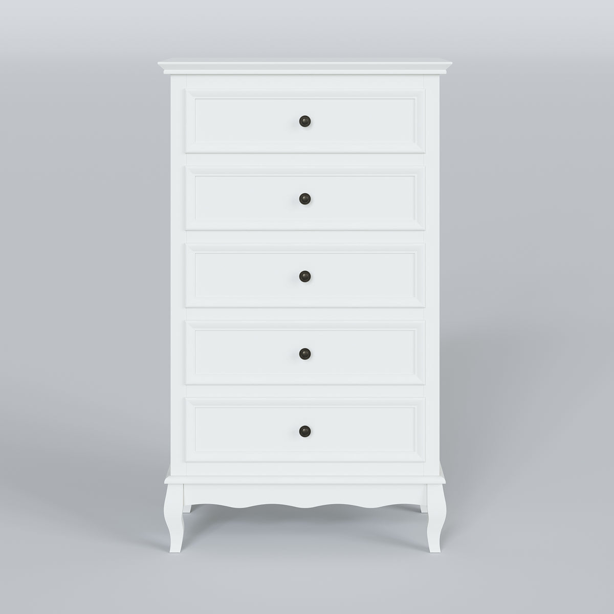 Royalcraft Dresser for Bedroom, Modern 5 Drawer Dresser with Solid Wood Legs and Painted Finish, Tall Chest of Drawers, Wooden Storage Cabinet Organizer for Living Room, Nursery, Hallway, Entryway
