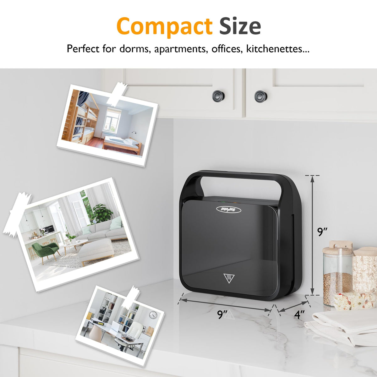 Royalcraft 3 in 1 Sandwich Maker, Electric Waffle Maker with Removable Non-stick Plates, 850W Panini Press Grill with Glass Top, Cool Touch Handle & Easy to Clean, Black