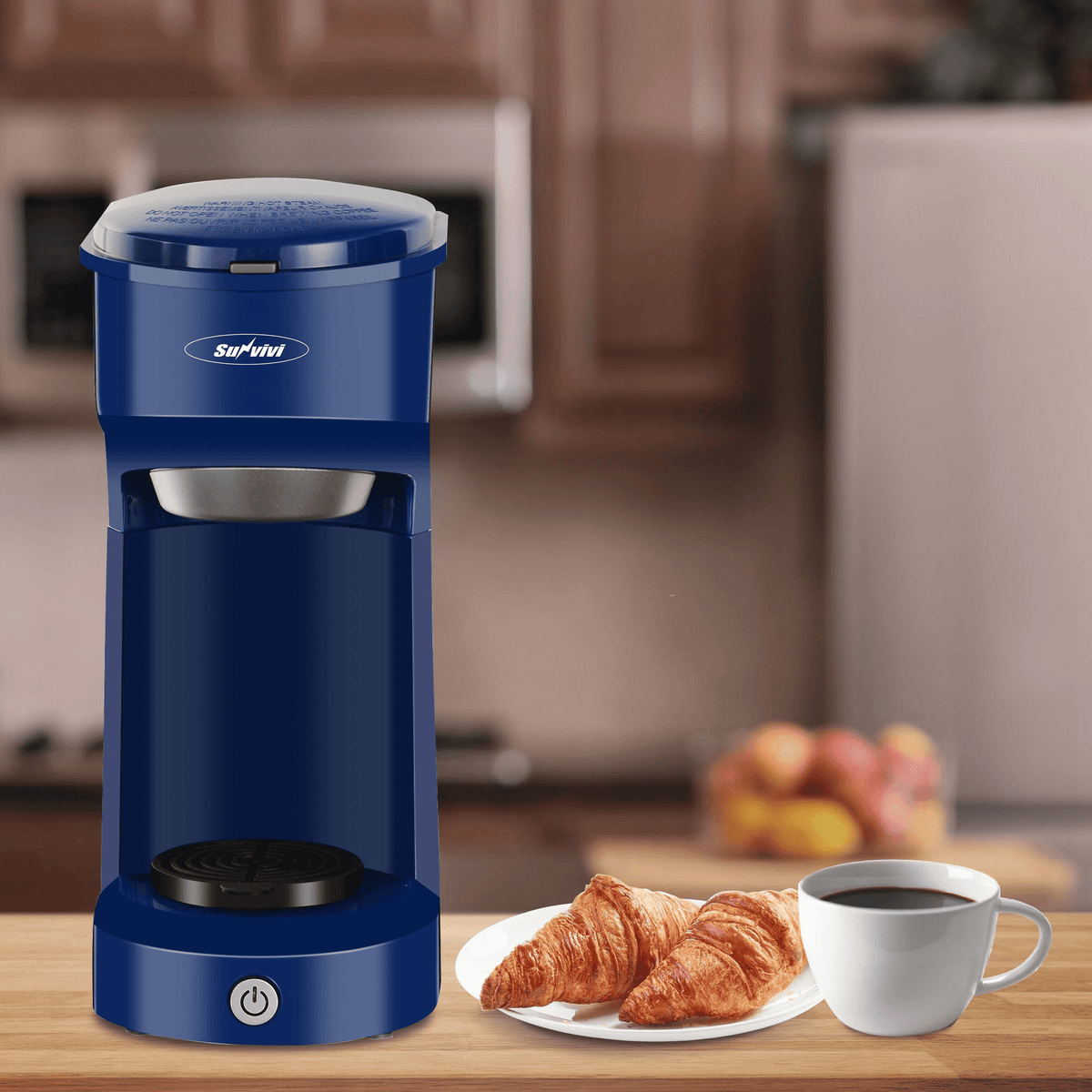 Single Serve Coffee Maker Coffee Brewer 6 to 14 oz With Permanent Filter, Compatible with Single Cup Pod & Ground Coffee, Red