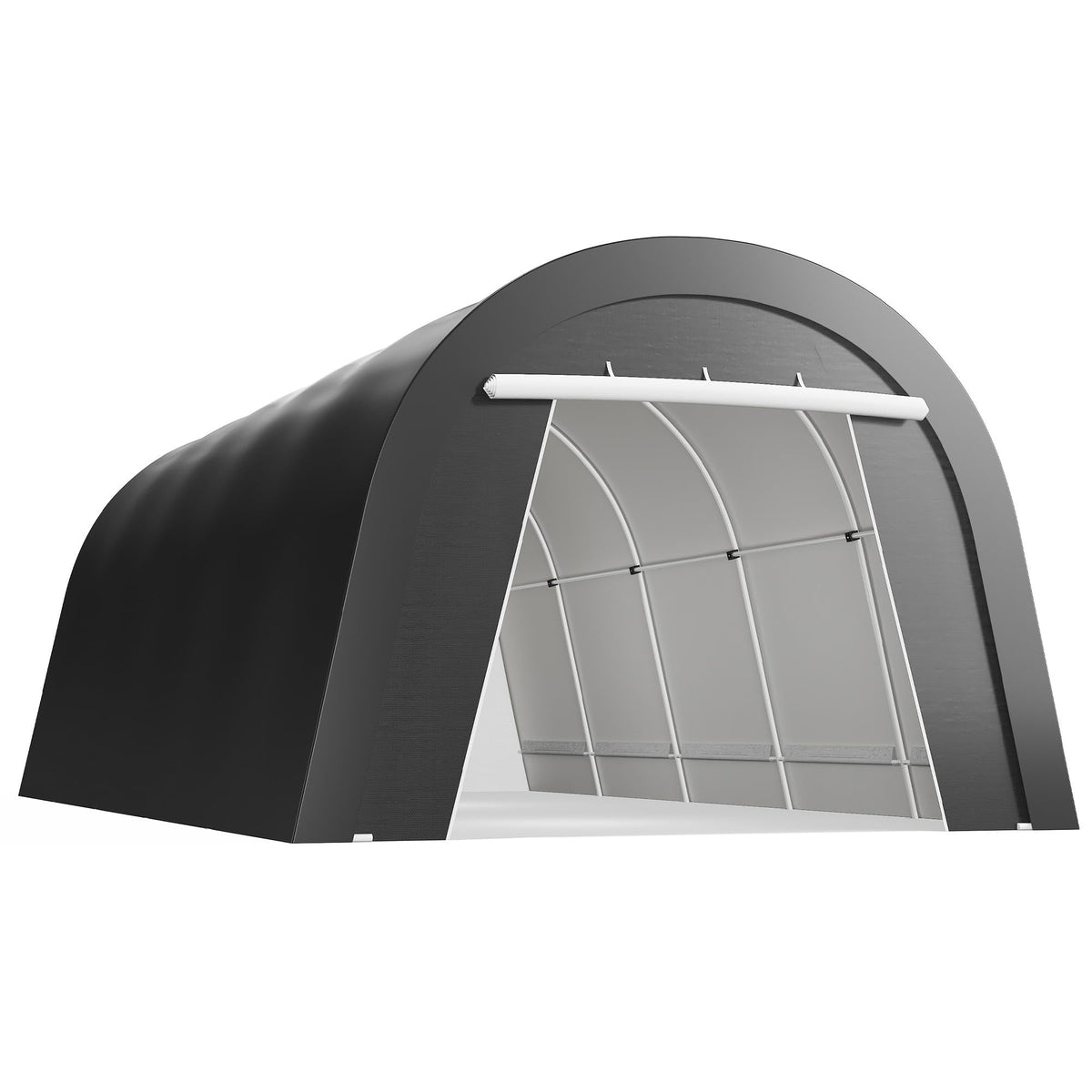 RoyalCraft Domed Carport, Portable Garage with 2 Roll up Doors, Heavy Duty Car Canopy Party Tent, All-Season Storage Shelter Shed Carport for Motorcycle, Boat, Truck, or Garden Tools, 12' x 25'