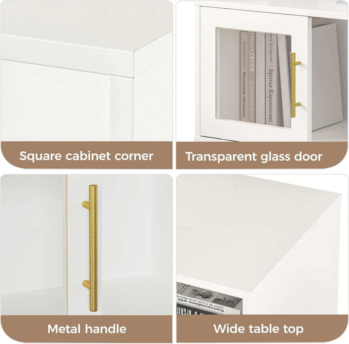 Superjoe Cube Storage Organizer with Acrylic Door, White Stackable Bookshelf, Modular Cubby Storage System, Cubby Organizer Wooden Display Shelf for Closet, Living Room, Bedroom, Apartment, Dorm