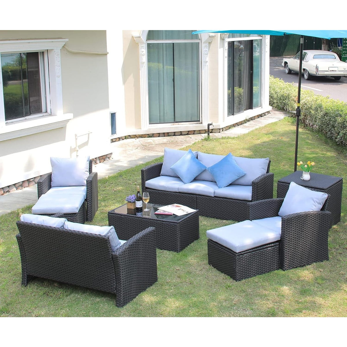 Royalcraft 2 Piece Patio Wicker Armchairs, All Weather Outdoor Rattan Chair Patio Furniture Set