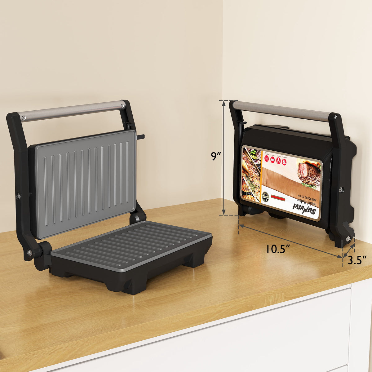 Royalcraft 1000W Portable Panini Press Sandwich Maker