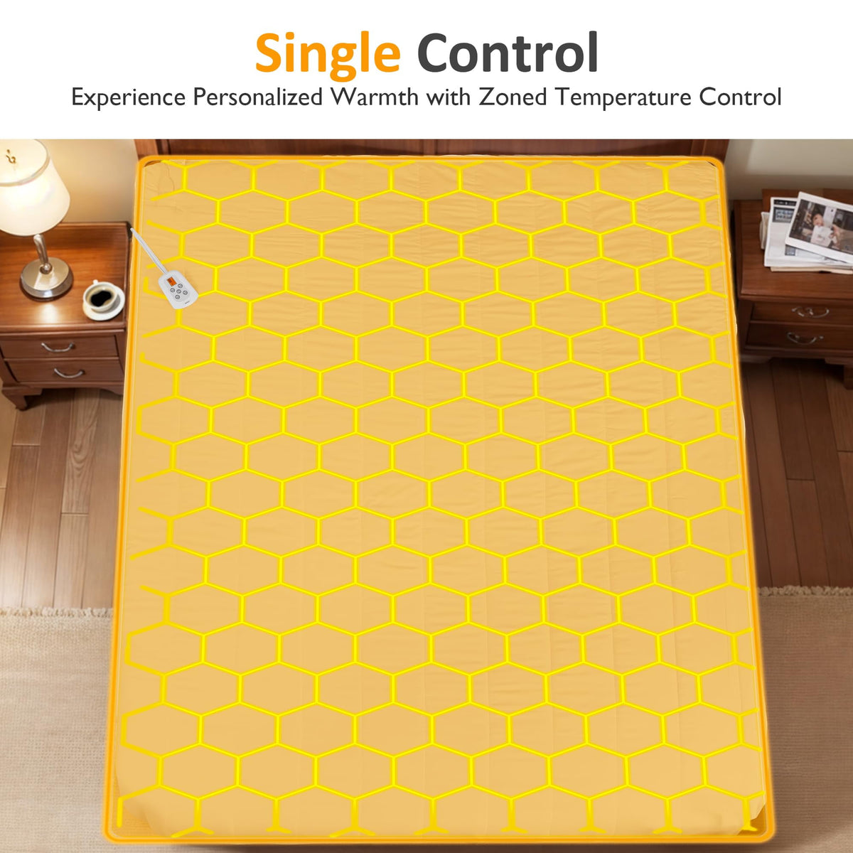 Royalcraft Twin Size Heated Mattress, Electric Bed Mattress Pad with 12-Hour Timer & 10 Heat Settings, Full Bed Warmer, Machine Washable, 39in  x 75in