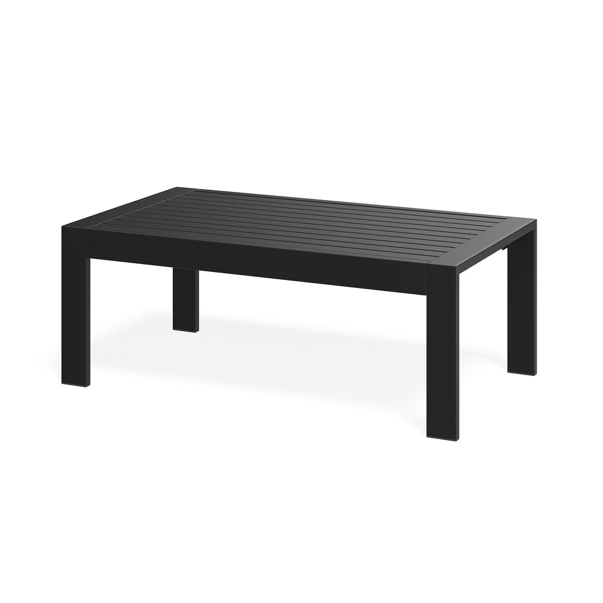 RoyalCraft Outdoor Furniture Patio Coffee Table, Ourdoor Rectangle Coffee Table, All-weather Outdoor Metal Coffee Table for Balcony, Garden, Deck, Backyard, Black