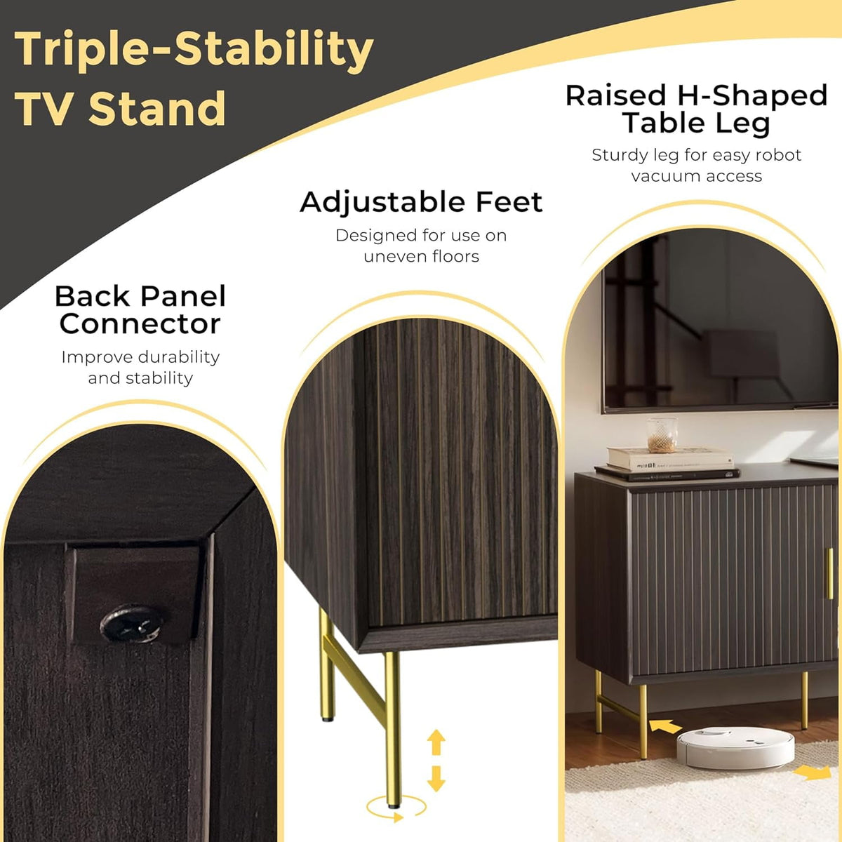 RoyalCraft 70” Mid Century Modern TV Stand