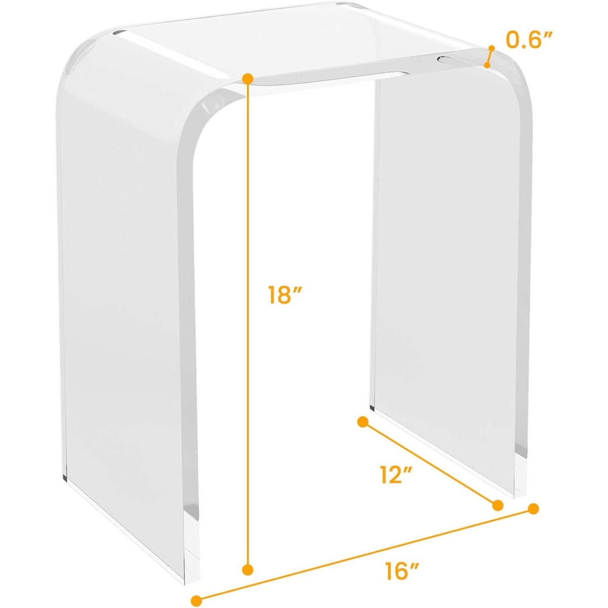 CozyHome Acrylic End Table, Contemporary Square Nightstand and Side Table, Clear Lucite Coffee Table with Waterfall Edges for Small Living Room, Bathroom, Bedroom and Office£¬2 Pcs