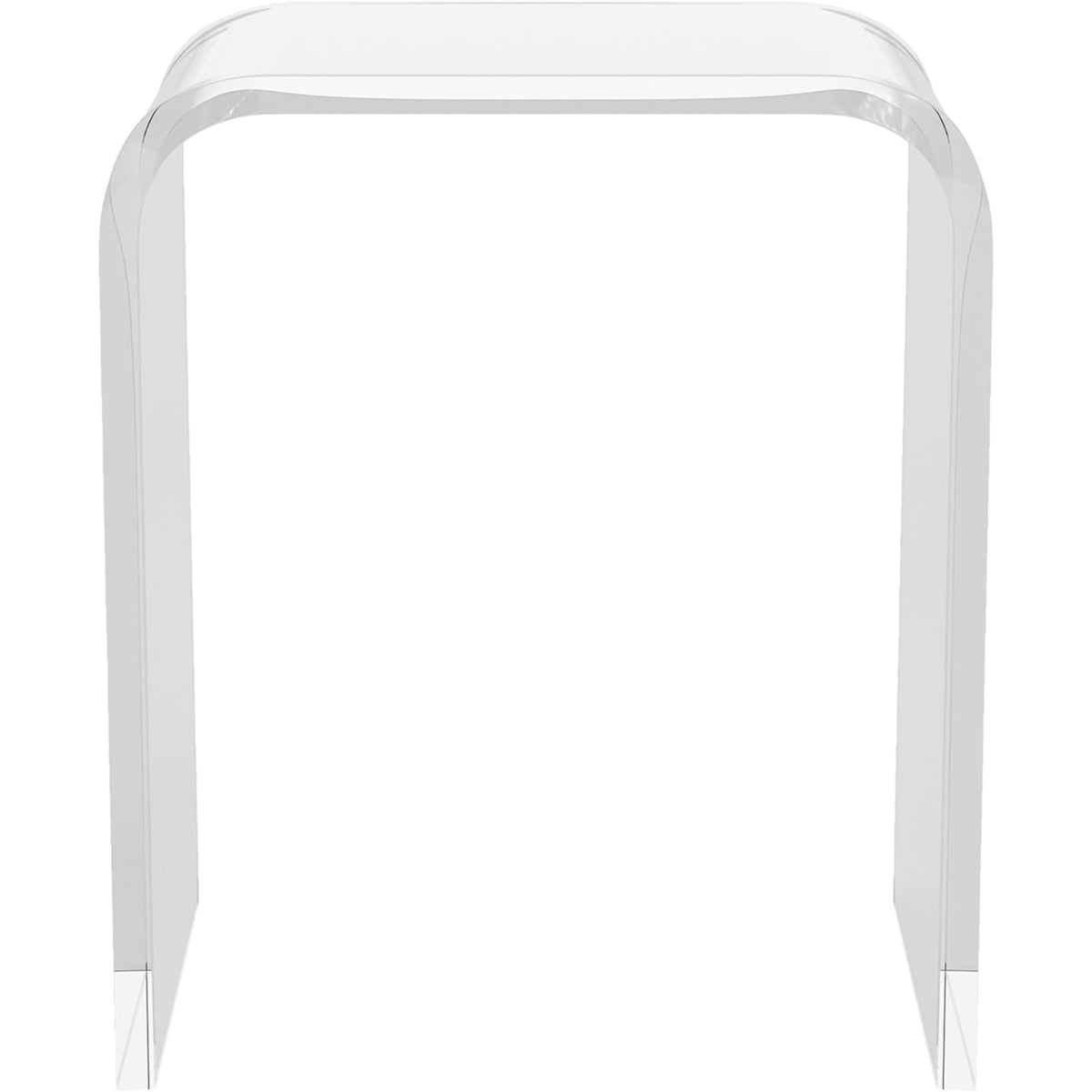 CozyHome Acrylic End Table, Contemporary Square Nightstand and Side Table, Clear Lucite Coffee Table with Waterfall Edges for Small Living Room, Bathroom, Bedroom and Office