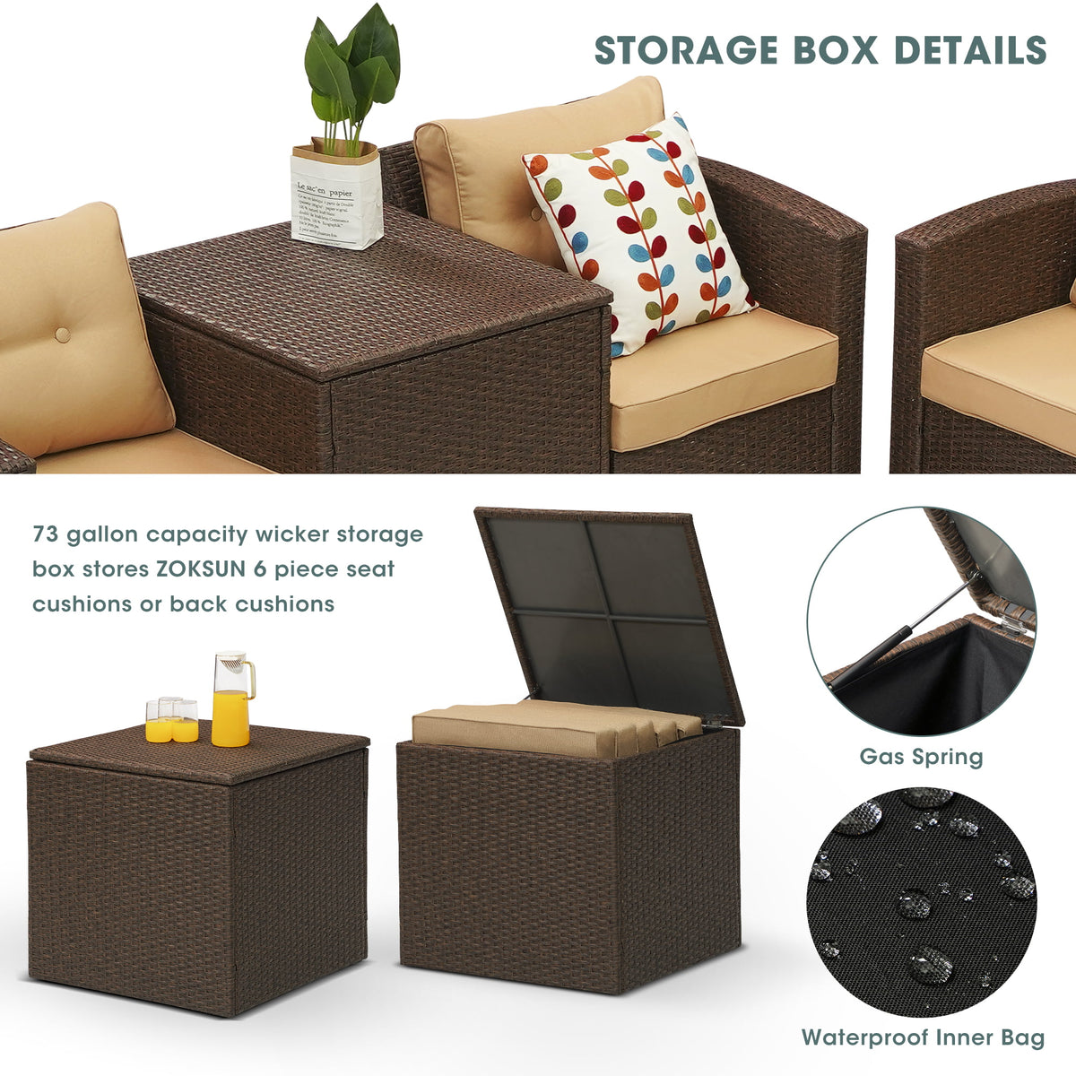 Royalcraft Outdoor Patio Furniture Set,9 Pieces Outdoor Sectional Wicker Sofa PE Rattan Conversation Sets with Non-slip Cushions,Aluminum Frame,Grey