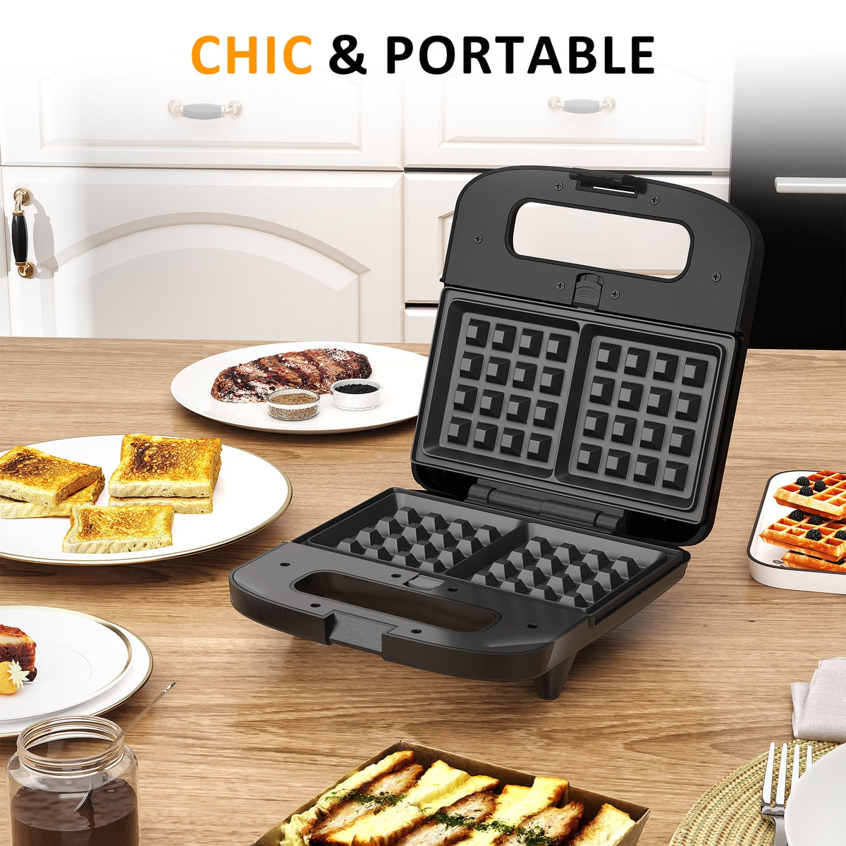 Royalcraft 3 in 1 Electric Waffle, Grill & Sandwich Maker
