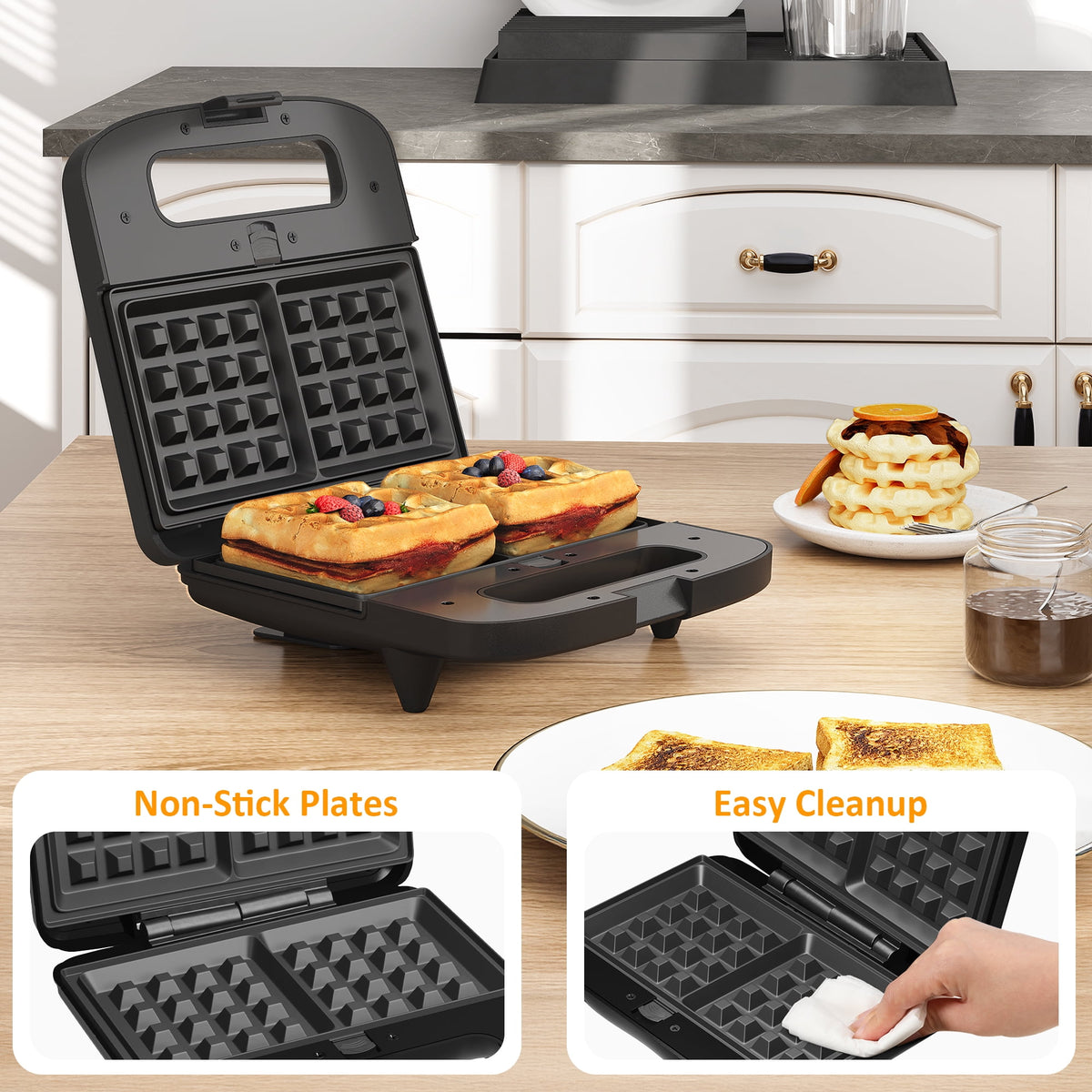 Royalcraft 3 in 1 Electric Waffle, Grill & Sandwich Maker