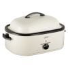 Royalcraft 26 Quart Electric Turkey Roaster Oven with Visible & Self-Basting Lid, Stainless Steel,Black