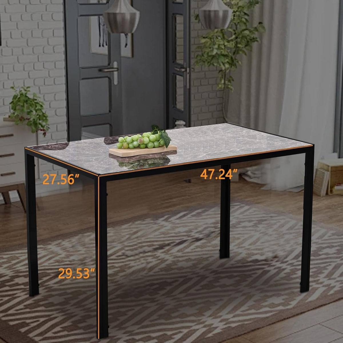 RoyalCraft  47" Dining Table for 2-4People, Rectangular Kitchen & Dining Room Tables for Eating Dinner£¬Black
