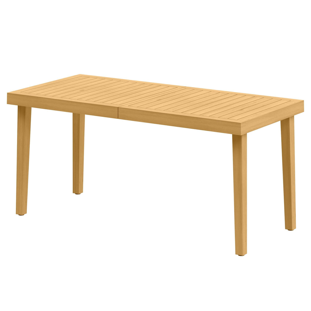 RoyalCraft Acacia Patio Dining Table, 6-Person Wood Picnic Table with Iron Leg, Outdoor Modern Dining Furniture for Backyard Lawn Garden Deck Indoor, Beige