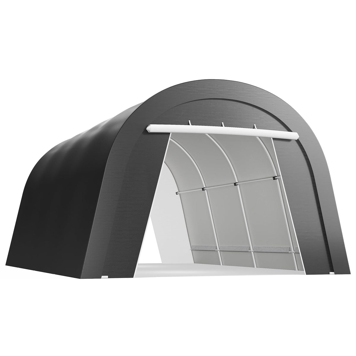 RoyalCraft Domed Carport, Portable Garage with 2 Roll up Doors, Heavy Duty Car Canopy Party Tent, All-Season Storage Shelter Shed Carport for Motorcycle, Boat, Truck, or Garden Tools, 10' x 15'