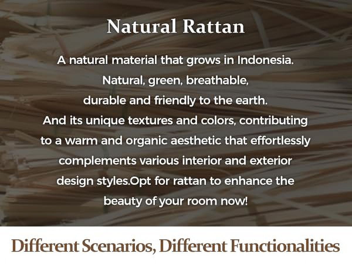 RoyalCraft Storage Cabinet, Kitchen Sideboard Cabinet with Rattan Decor Doors, Accent Buffet Cabinet with Adjustable Storage Shelf, Wood Cabinet Organizer, Coffee