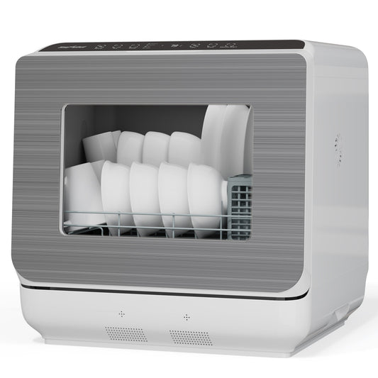 Royalcraft Portable Countertop Dishwasher 18", 152oz Built-in Water Tank, 6 Wash Programs, Energy Star, Delay Start for Apartments & RV